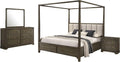 Coaster Home Furnishings Gran Park Modern Classic 4-Piece Bedroom Set Queen Size Canopy Bed Frame 80-inch Headboard Dark Cocoa 224931Q-S4