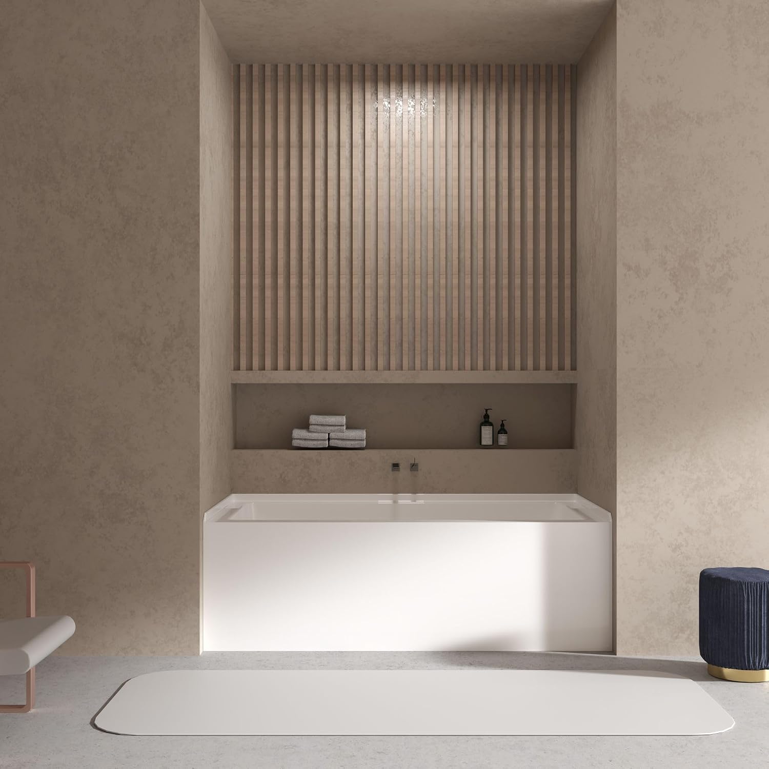Transolid Ursula AFR 60 x 30 x 22-1/4 in. Acrylic Alcove Bathtub with Left-Hand Drain, White