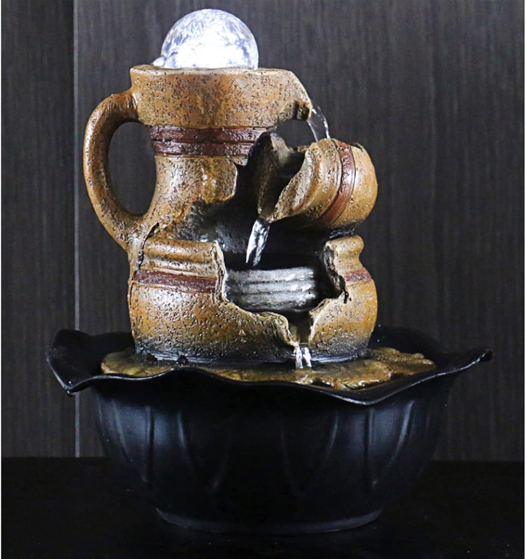 HIHELO Tabletop Fountain Creative Flowing Water Fountain Landscape Lucky Desktop Decoration Home Living Room Decoration Office Decoration Indoor Fountain