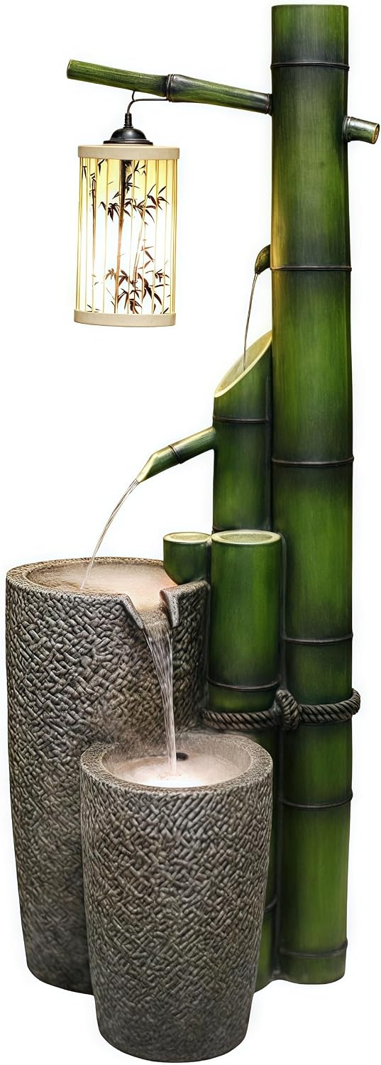 Top Outdoor Water Fountain Outside, Garden Water Fountain Decor for Gardens, Landscaping, Patios, Lawns (A)