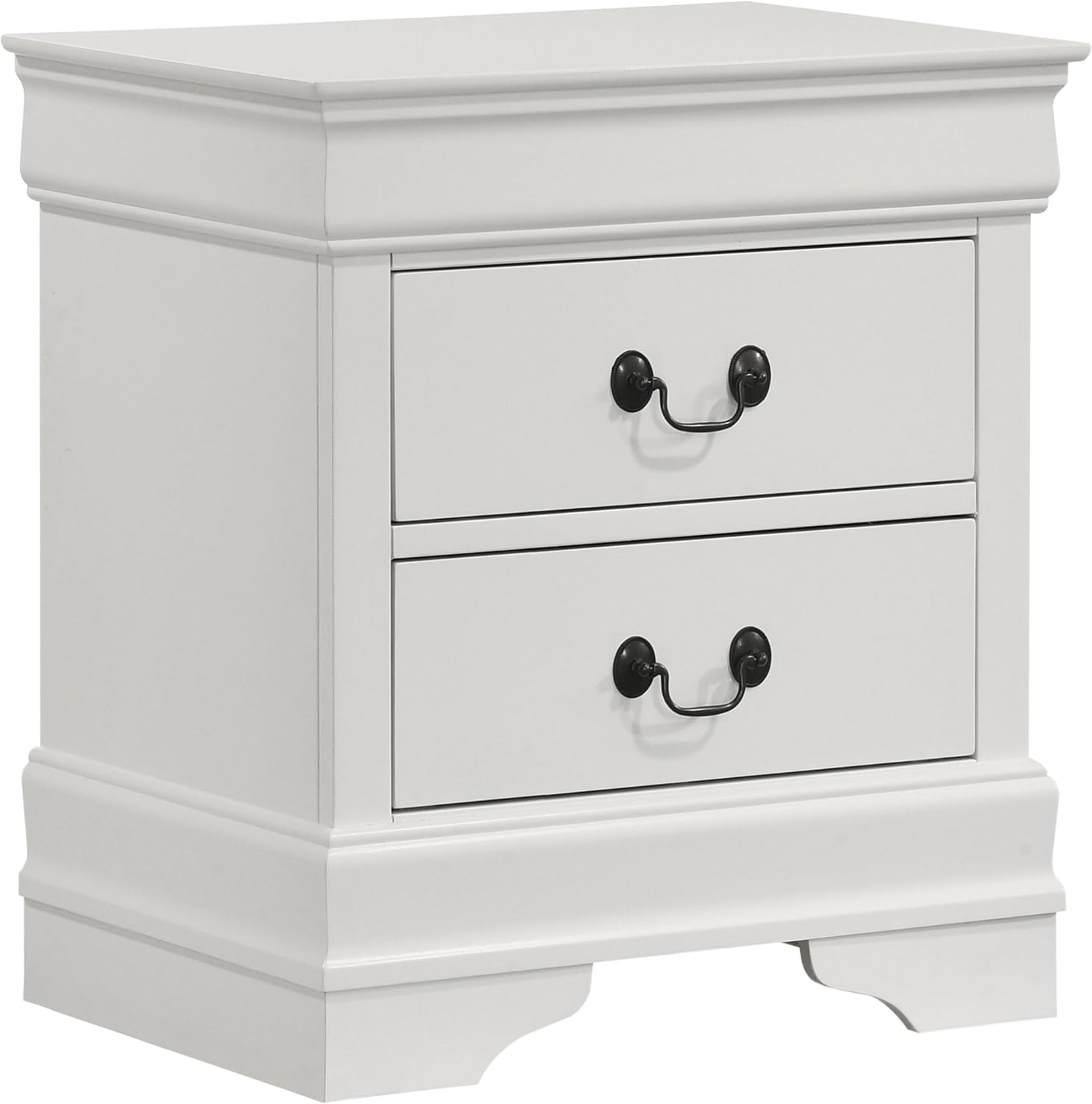 Coaster Home Furnishings Louis Philippe Traditional 4-Piece Bedroom Set Queen Size Sleigh Bed Frame 47-inch Headboard White 202441Q-S4