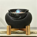 HIHELO Desktop Fountain Ceramic Table Top Fountain Home Decor Tabletop Fountain Office Garden Ceramic Fountain for Indoor Use Water Fountain Outdoor