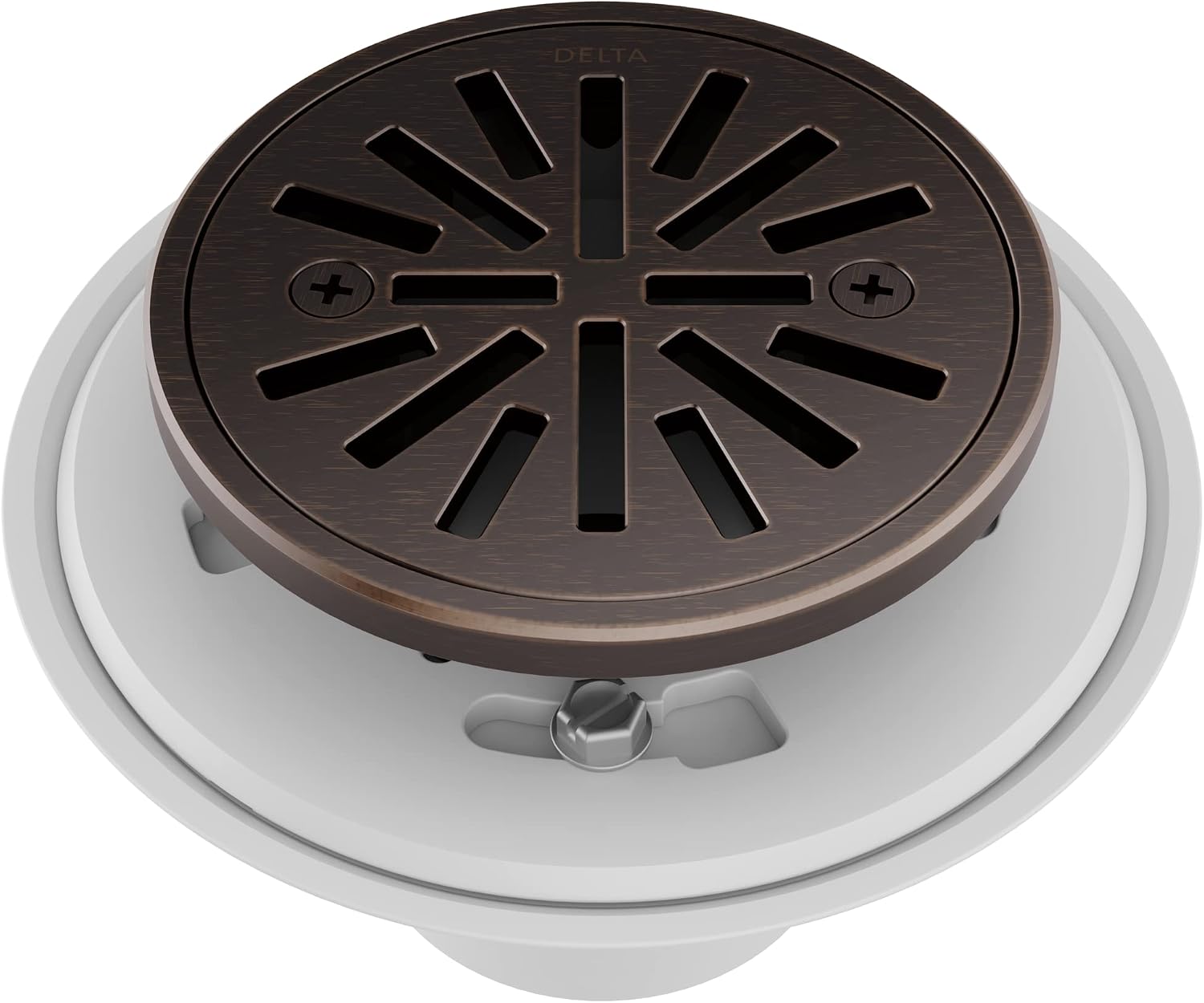 Delta 4 Inch Oil Rubbed Bronze Tile-In Round Shower Floor Drain with Gasket and Removable Drain Gate, Venetian Bronze DT061411-RB