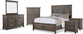 Furniture of America Xephyr Solid Wood 6-Piece Bedroom Set, Queen-Size Bed with Footboard Drawers, Felt-Lined Top & Ball-Bearing Glides, USB Port on Nightstand, Box Spring Required, Warm Gray