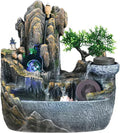 HIHELO Desktop Fountain Tabletop Fountain with Cascading Rock Waterfall and Rockery Stream Indoor Waterfall Function with Automatic Pump for Home Office Water Fountain Outdoor (Size : Small)