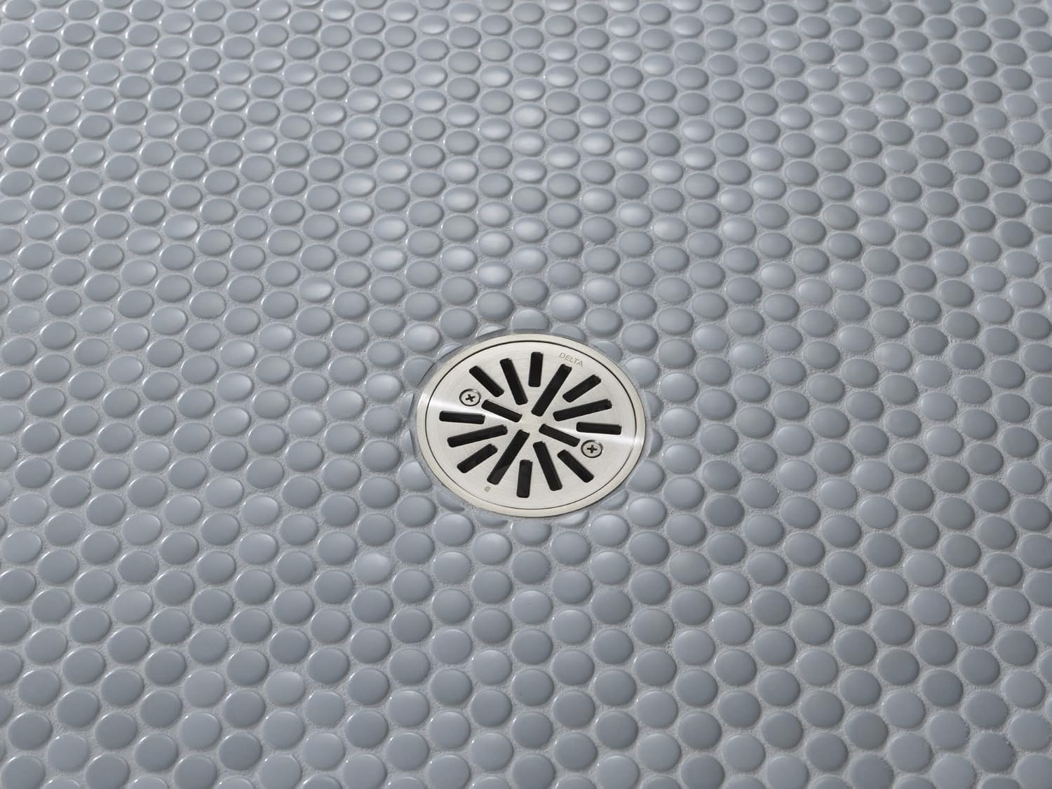 Delta 4 Inch Brushed Nickel Round Tile-In Round Shower Floor Drain with Gasket and Removable Drain Gate, Stainless DT061411-SS