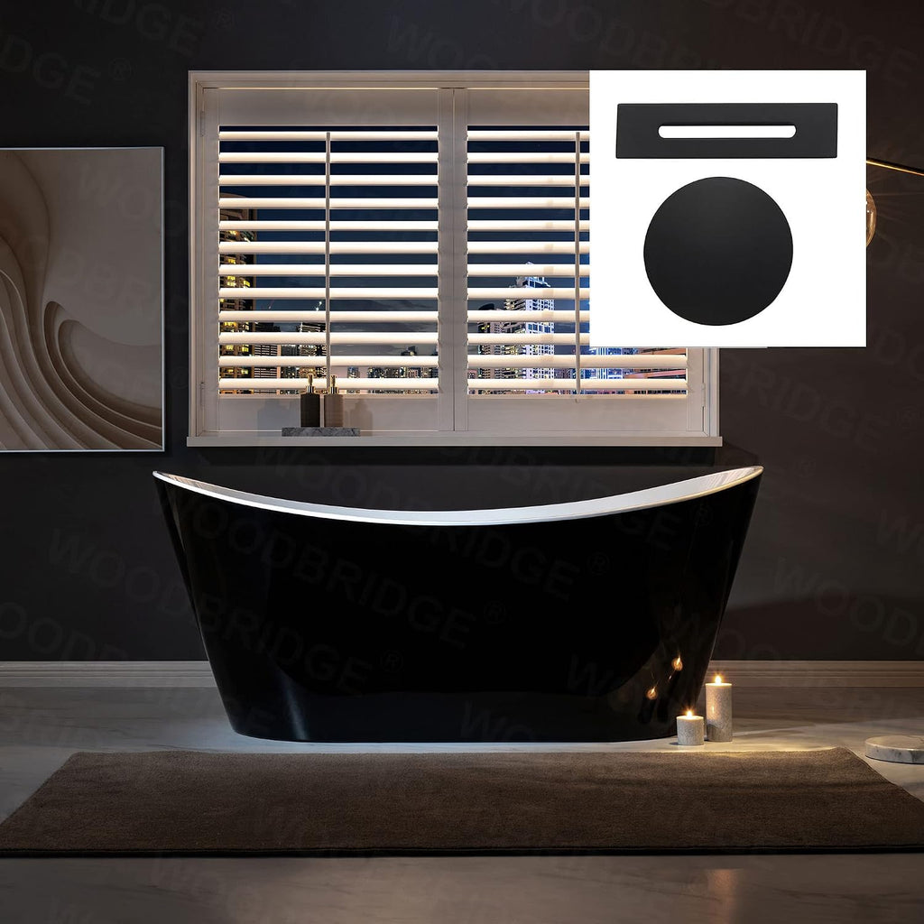 WOODBRIDGE BTA1815-MB Bathtub, Black/Matte Black