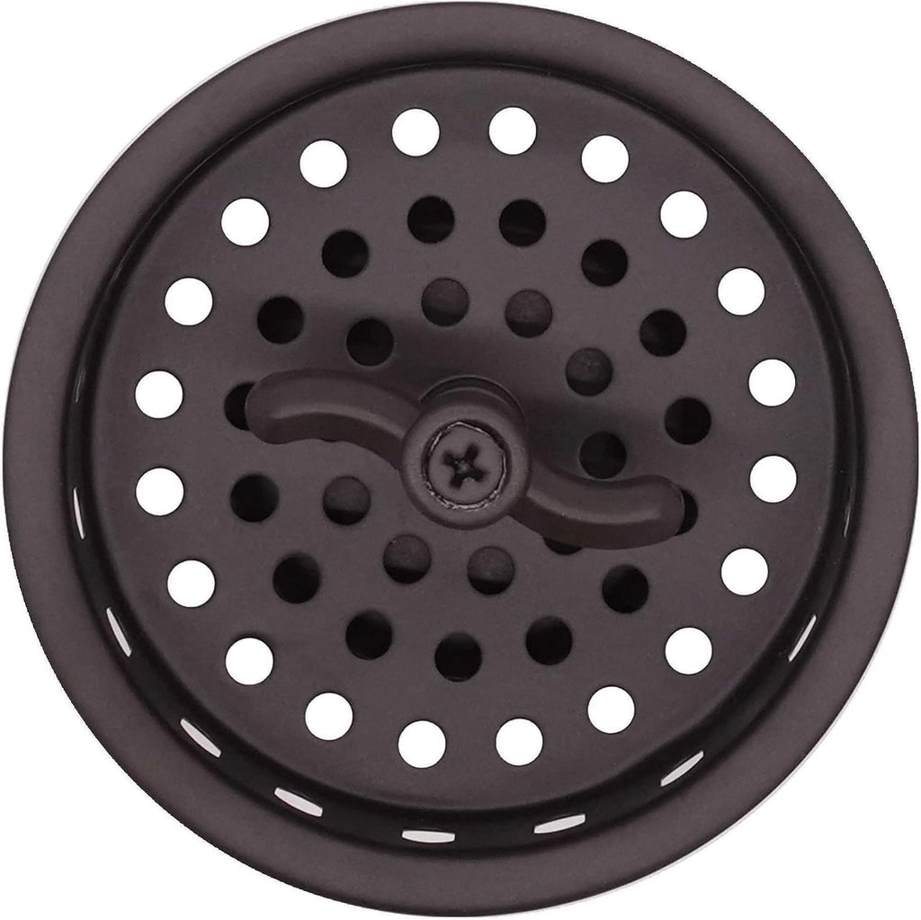 Westbrass CO2175-12 Combo Pack 3-1/2' Wing Nut Twist Style Large Kitchen Sink Basket Strainer and Waste Disposal Drain Flange with Stopper, Oil Rubbed Bronze
