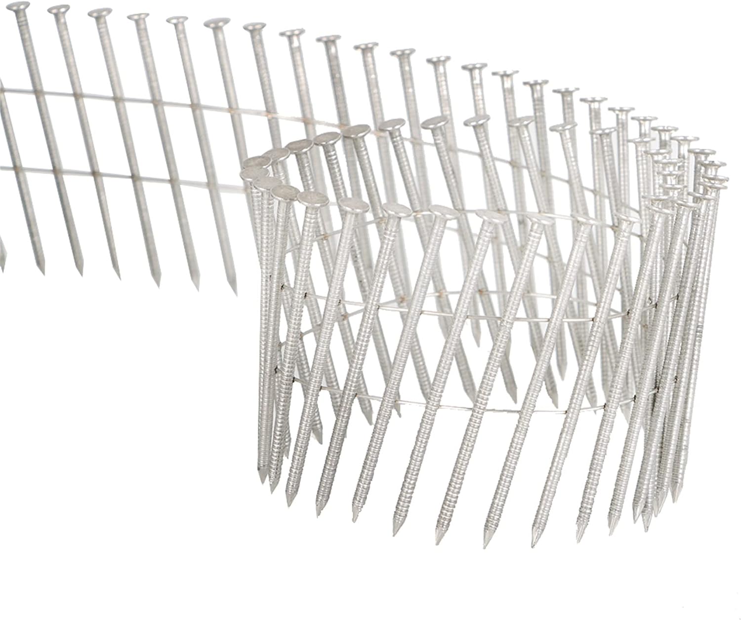marddpair 3600 Count 2-1/2-Inch x .090-Inch 15-Degree Ring Shank Stainless Steel Siding Nails Collated Wire Coil for Wood or Fencing