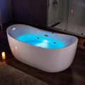 WOODBRIDGE 72' x 35-3/8' Whirlpool and Air Bath Heated Soaking Combination Tub with Adjustable Speed Air Blower and Display Control Panel, Brushed Gold Finish Trim and Drain Kit, BG400