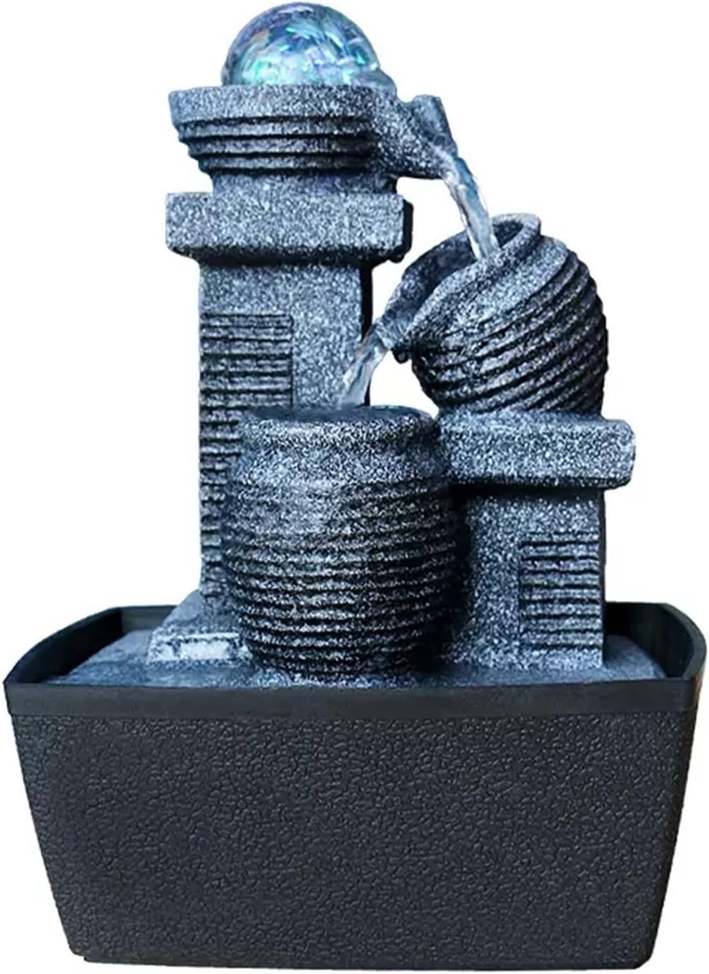 HIHELO Tabletop Fountain Simple Desktop Circulating Water Decoration Office Lucky Fountain Landscape Living Room Desktop Waterfall Fountain Indoor Fountain