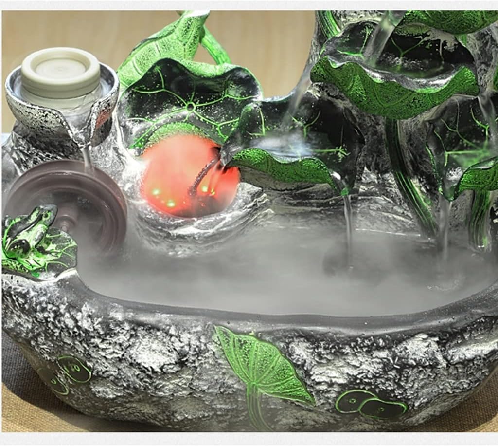 HIHELO Desktop Fountain Tabletop Fountain Indoor Resin Tabletop Fountain with Spinning Ball Living Room Office Decoration Ornaments Water Fountain Outdoor