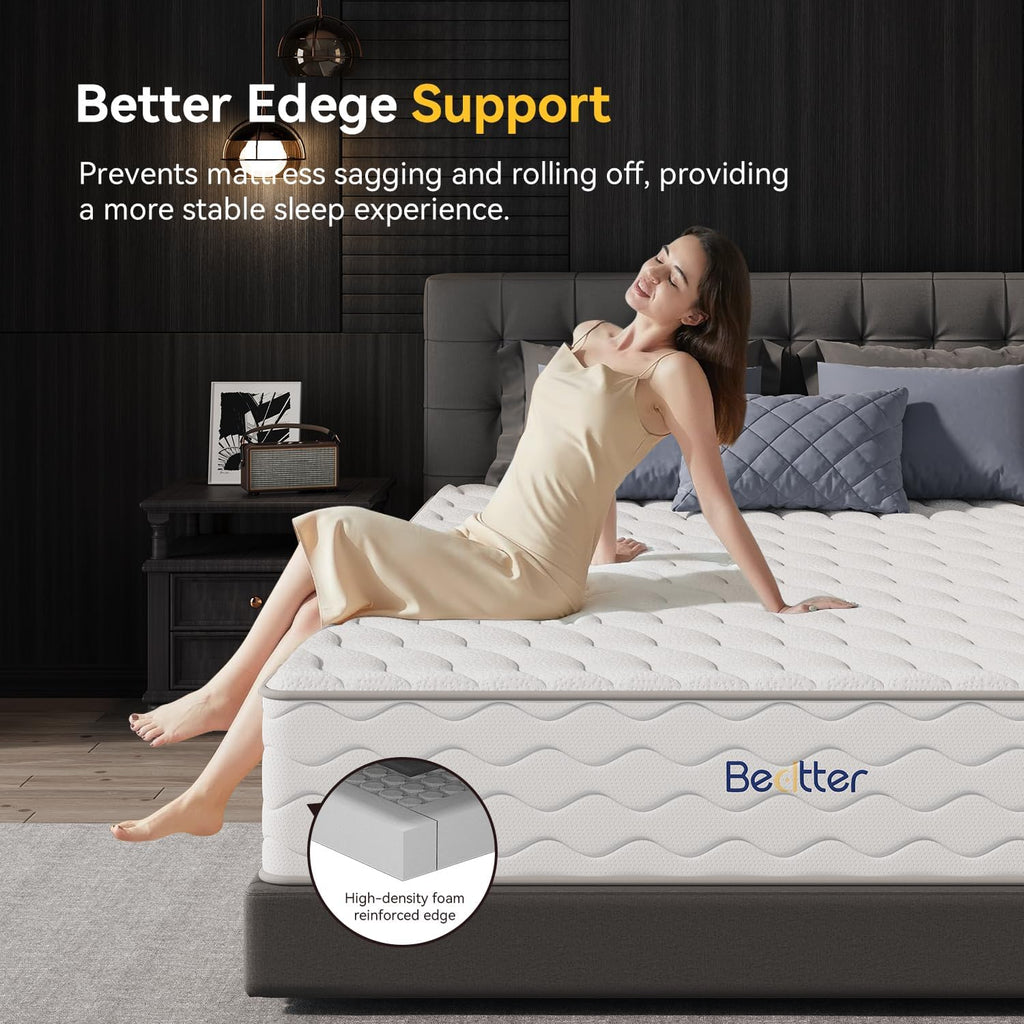 14 Inch Queen Mattress for Heavy People, Cooling Hybrid Mattress with Ice Silk Cover & Gel Memory Foam, 7-Zone Ergonomic Support, Extra Firm Bed with Strong Edge Support, No Sagging & Pressure Relief