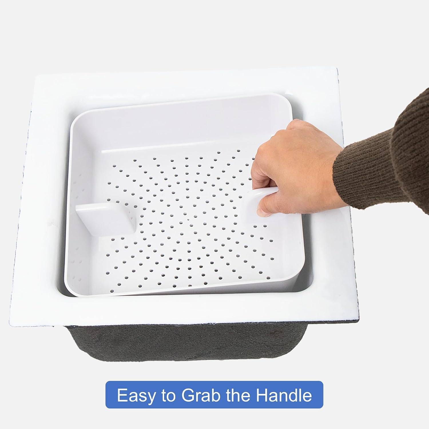 GSW 12 Pcs FS-PB ABS Plastic Floor Sink Drain Strainer Drop-in Basket, Catch Food Particles for Restaurants/Bar/Buffet, Fits in 8-1/2' Floor Sink Holes