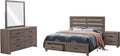 Coaster Home Furnishings Brantford Farmhouse 4-Piece Bedroom Set Queen Size Storage Panel Bed Frame 49-inch Headboard Barrel Oak 207040Q-S4