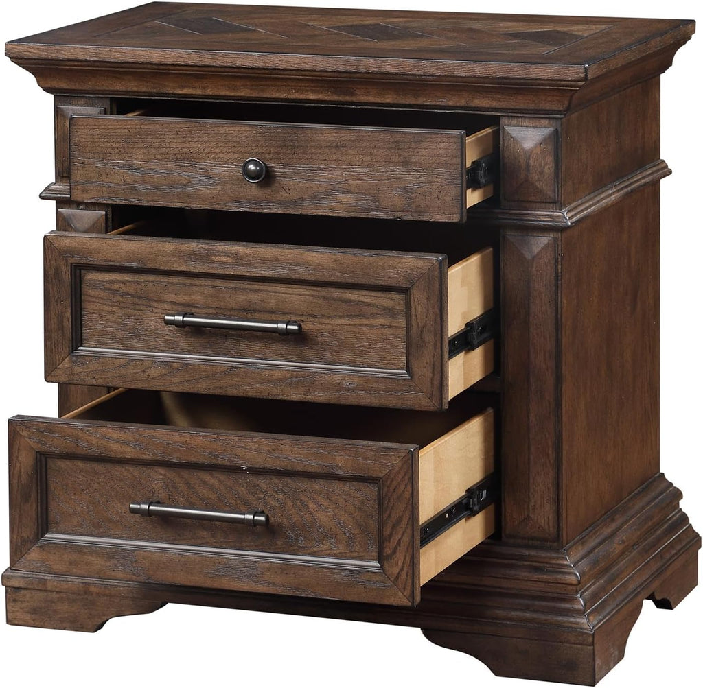 New Classic Mar Vista 4-Piece Wood Queen Bedroom Set with Nightstand in Walnut