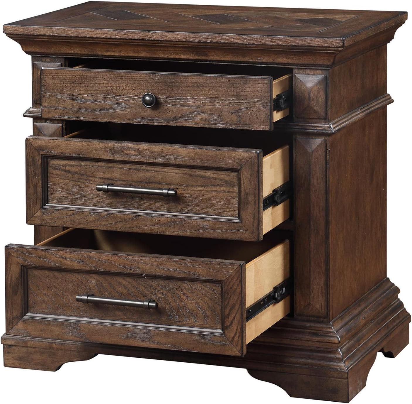 New Classic Mar Vista 4-Piece Wood Queen Bedroom Set with Nightstand in Walnut