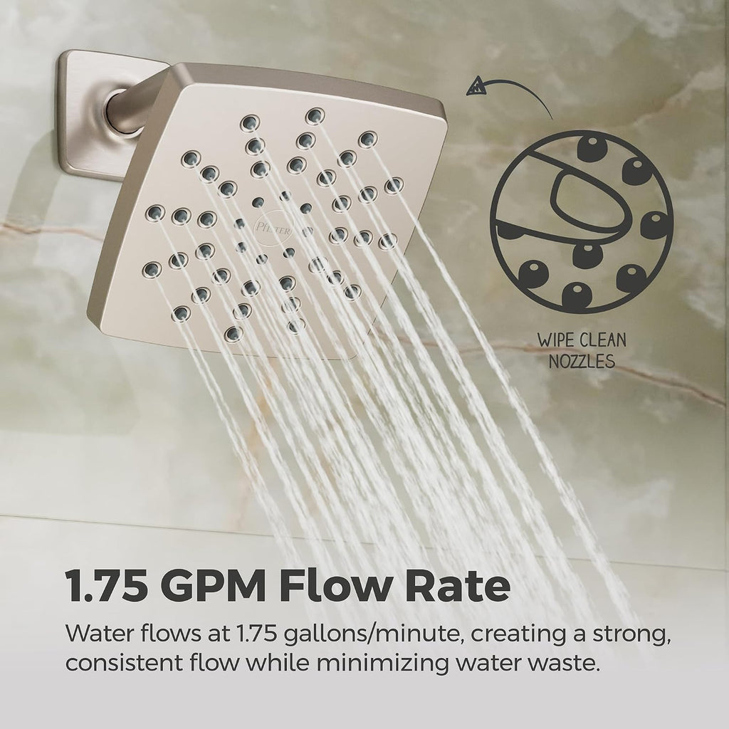 Pfister Vaneri Tub & Shower Trim Kit, Valve and Cartridge Included, 1-Handle, Spot Defense Brushed Nickel Finish, 8P8WS2VRISGS