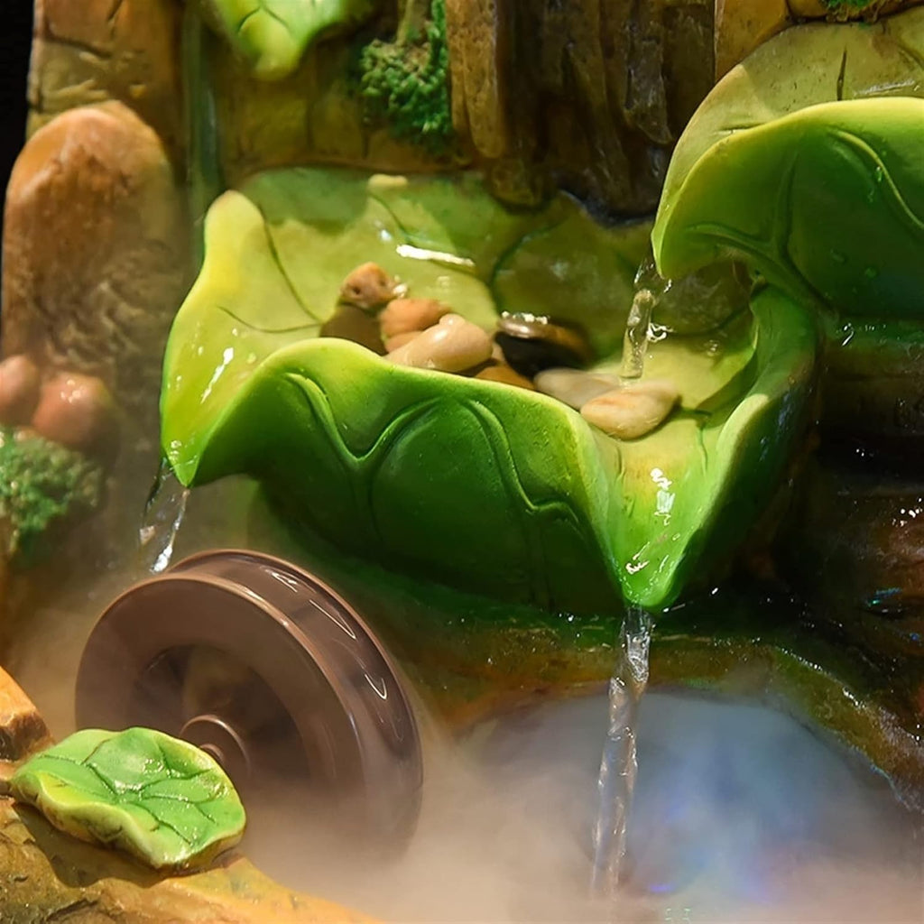 HIHELO Tabletop Fountain Desktop Fountain Indoor Humidifier Landscape Bonsai Office Desktop Decorative Fountain Desktop Lucky Waterfall Fountain Indoor Fountain (Size : Small)