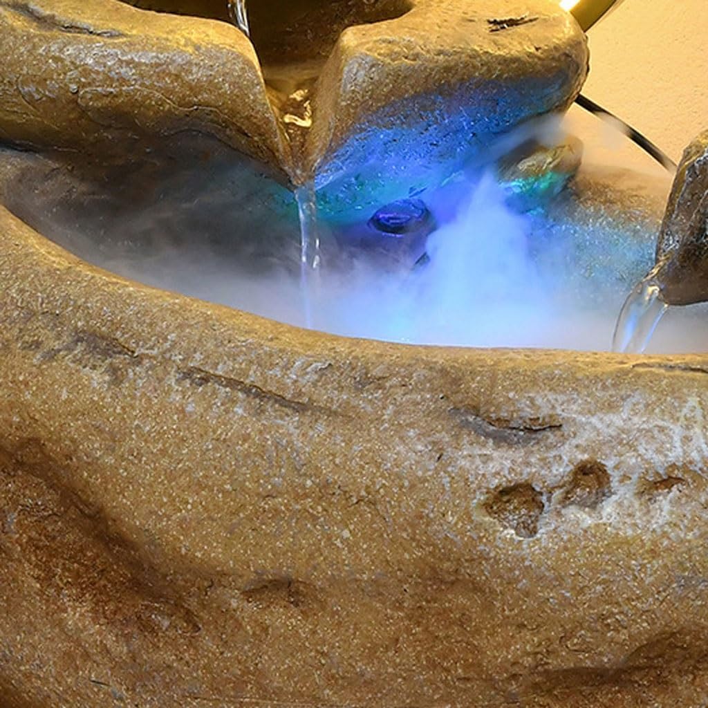 GUERNSEY Tabletop Fountain Desktop Rockery Water Fountain Ornaments Office Circulating Water Wheel Study Desktop Fountain Decoration Indoor Fountain