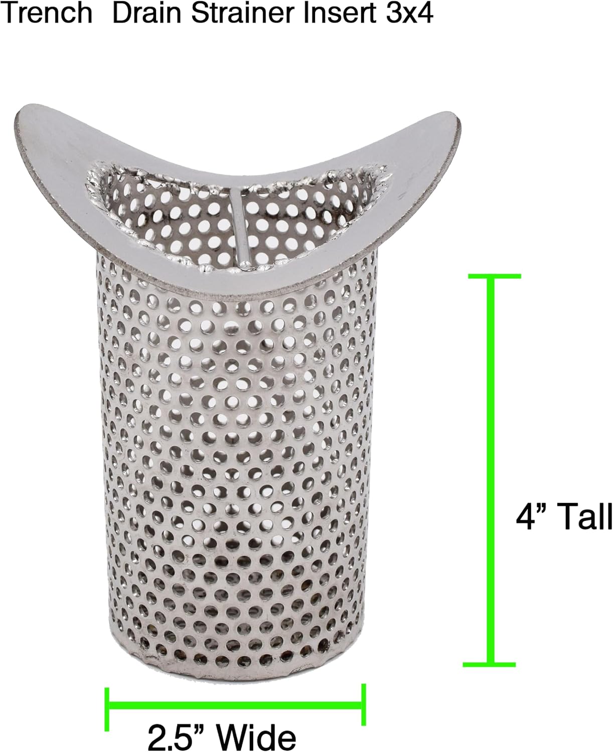 Stainless Steel Drain Strainer for 3' Commercial Trench Drains | 4' Long