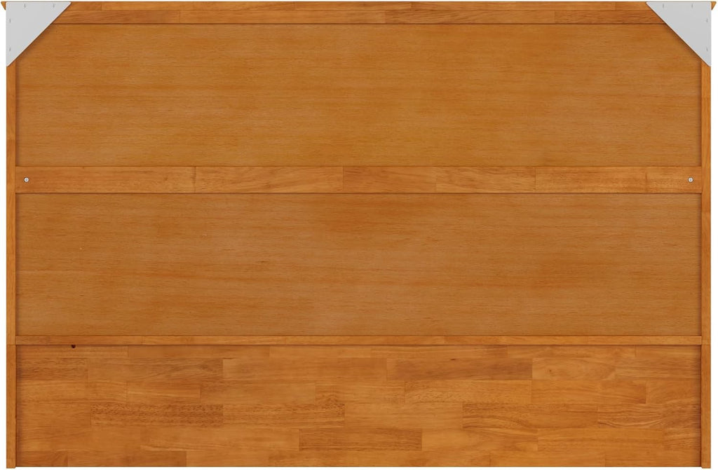 AFI Hamilton Queen Murphy Bed Chest with Mattress, Storage, and Built-in Charger in Light Toffee
