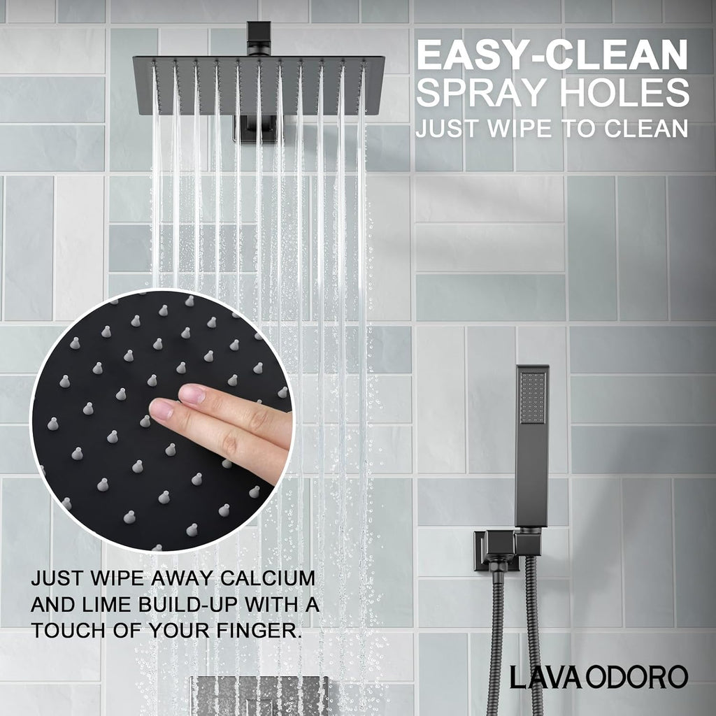 Lava Odoro 3-Setting Shower and Tub Faucet Set and Bathroom Faucet, Matte Black