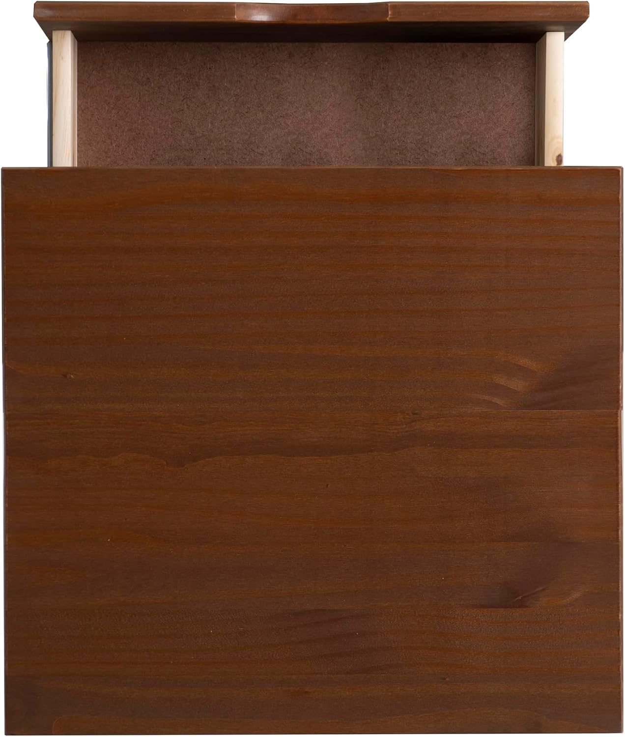 Powell Fordham Walnut Solid Pine Wood Twin Sized Platform Bed and Two Drawer Nightstand