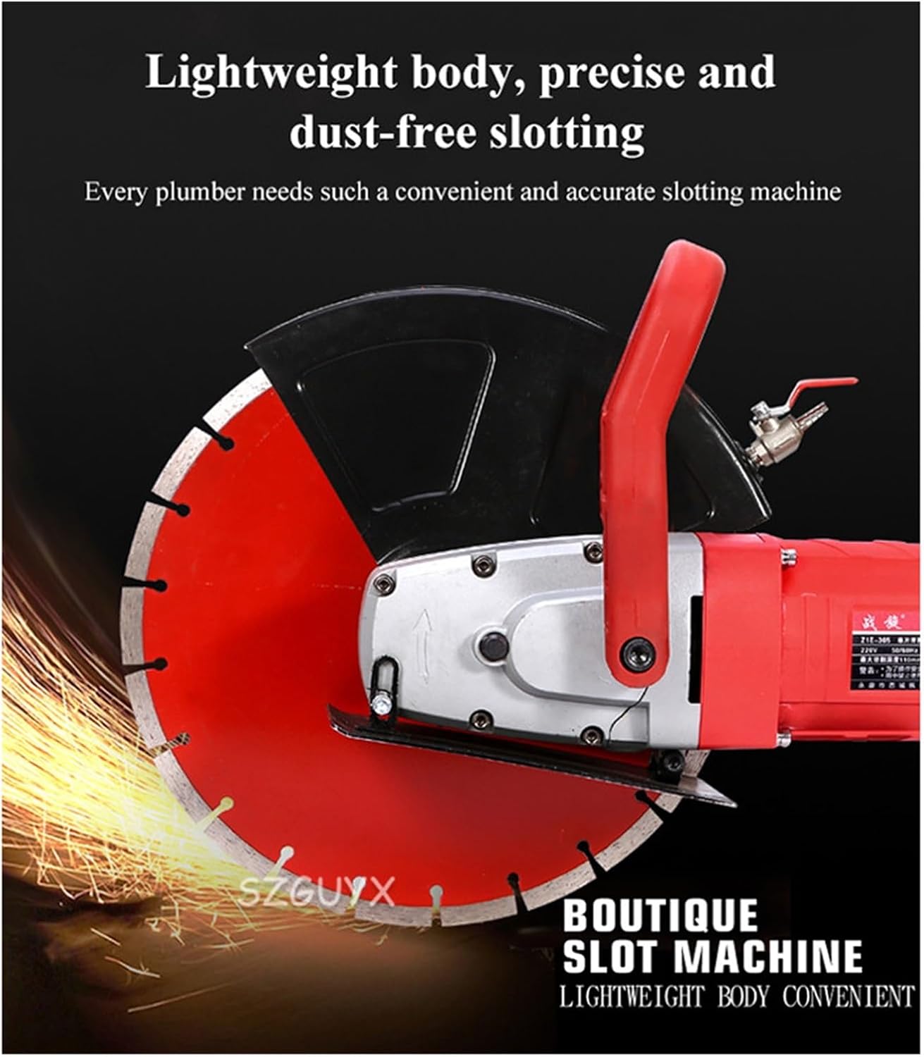 Electric Slotting Machine High Power Stone Cutting Machine Multifunctional Reinforced Concrete Cutting Machine,DIY Tools(Gold wood stone)