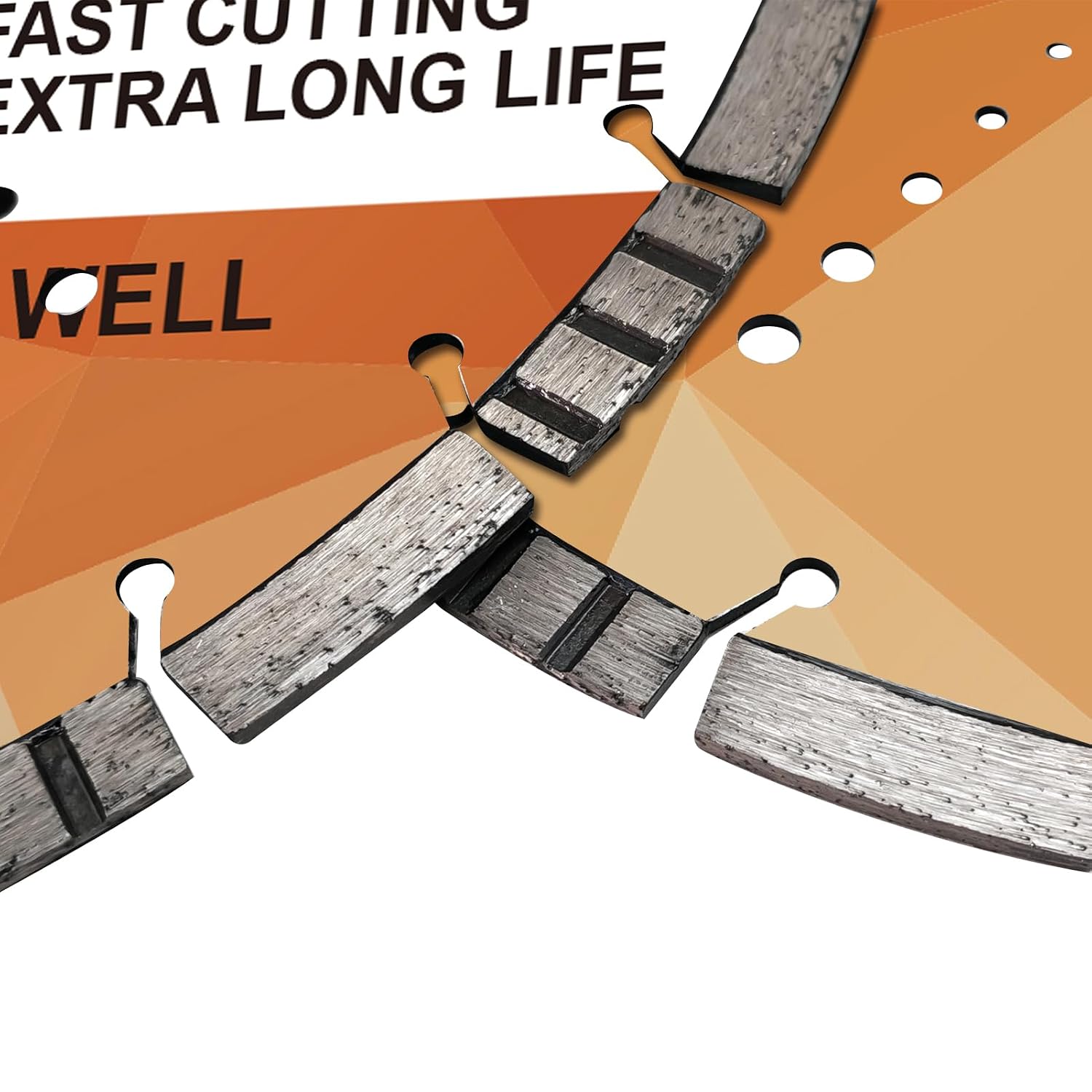 FEWELL 18' Concrete Diamond Saw Blade,Asphalt Diamond Blade Multi-Purpose for Cutting Hard Reinforced Concrete Asphalt Masonry Stone Terrazzo, Laser-Welded Segmented, 1'-20mm Bore