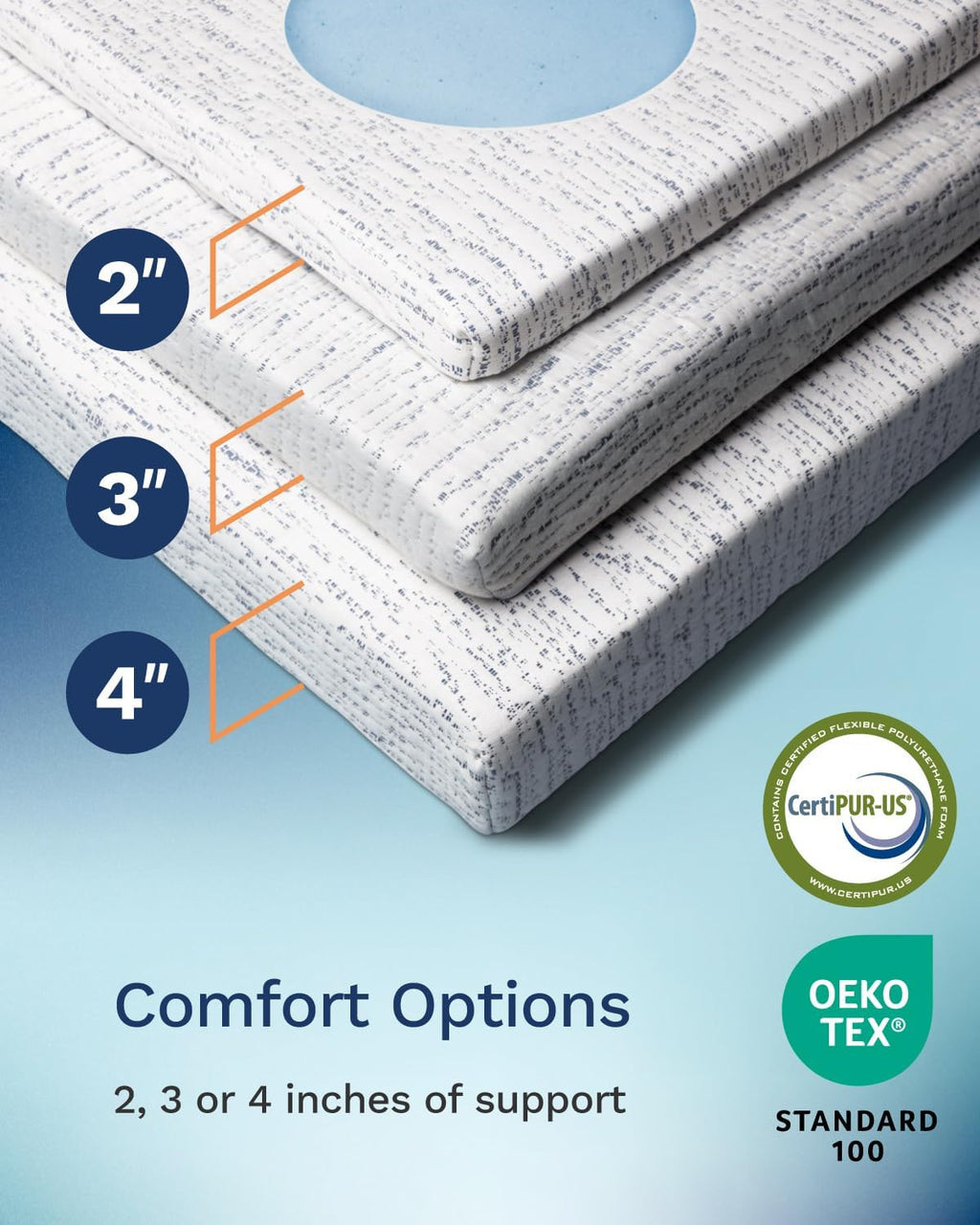 ViscoSoft 4 Inch Memory Foam Mattress Topper Queen - Select High Density Ventilated Mattress Pad - Removable Bamboo-Rayon Cover