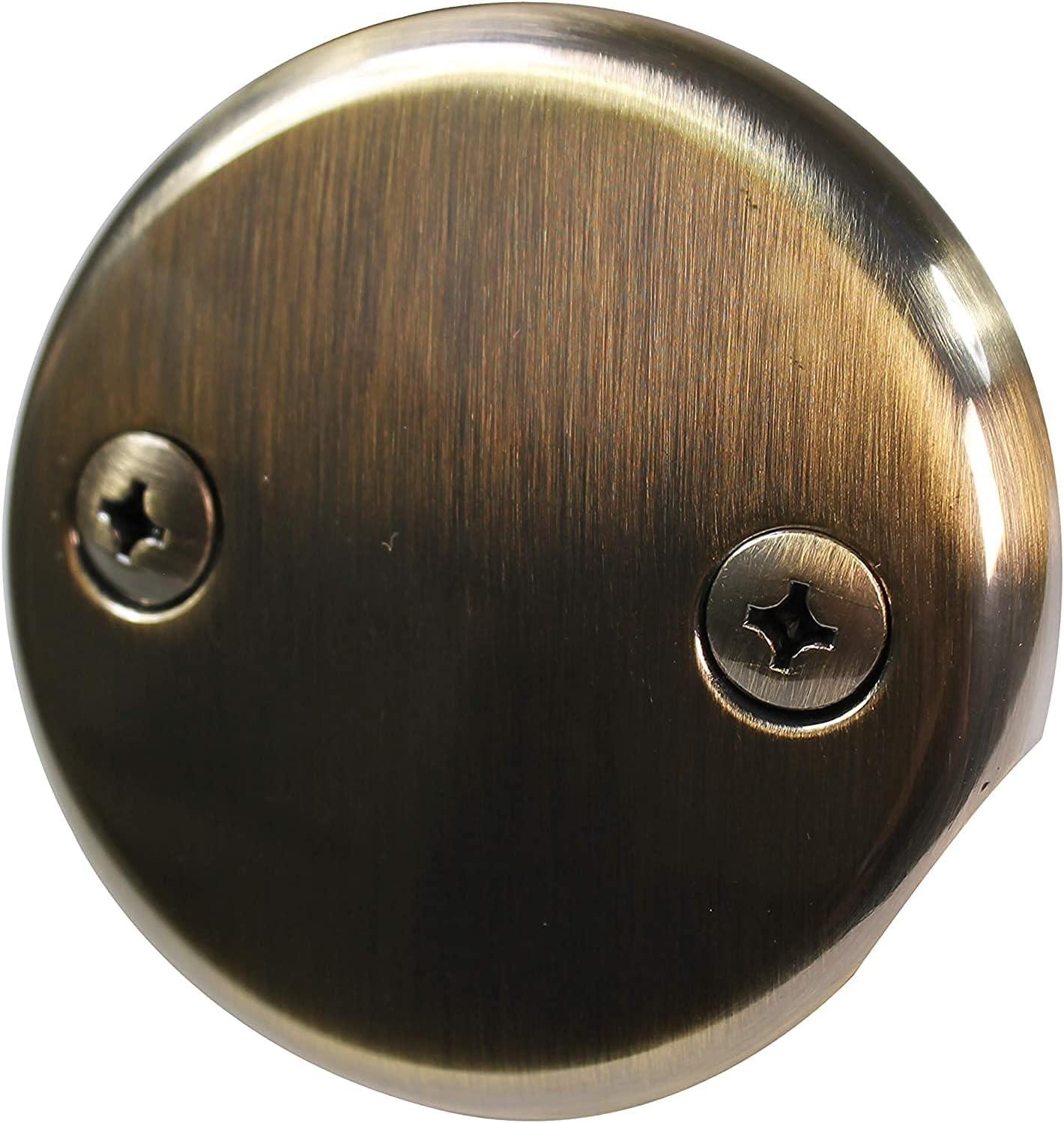 Westbrass D94K-50-06 Twist & Close Bathtub Drain Stopper with 2-Hole Faceplate and Adapter Bushing, Antique Brass (50-Pack)