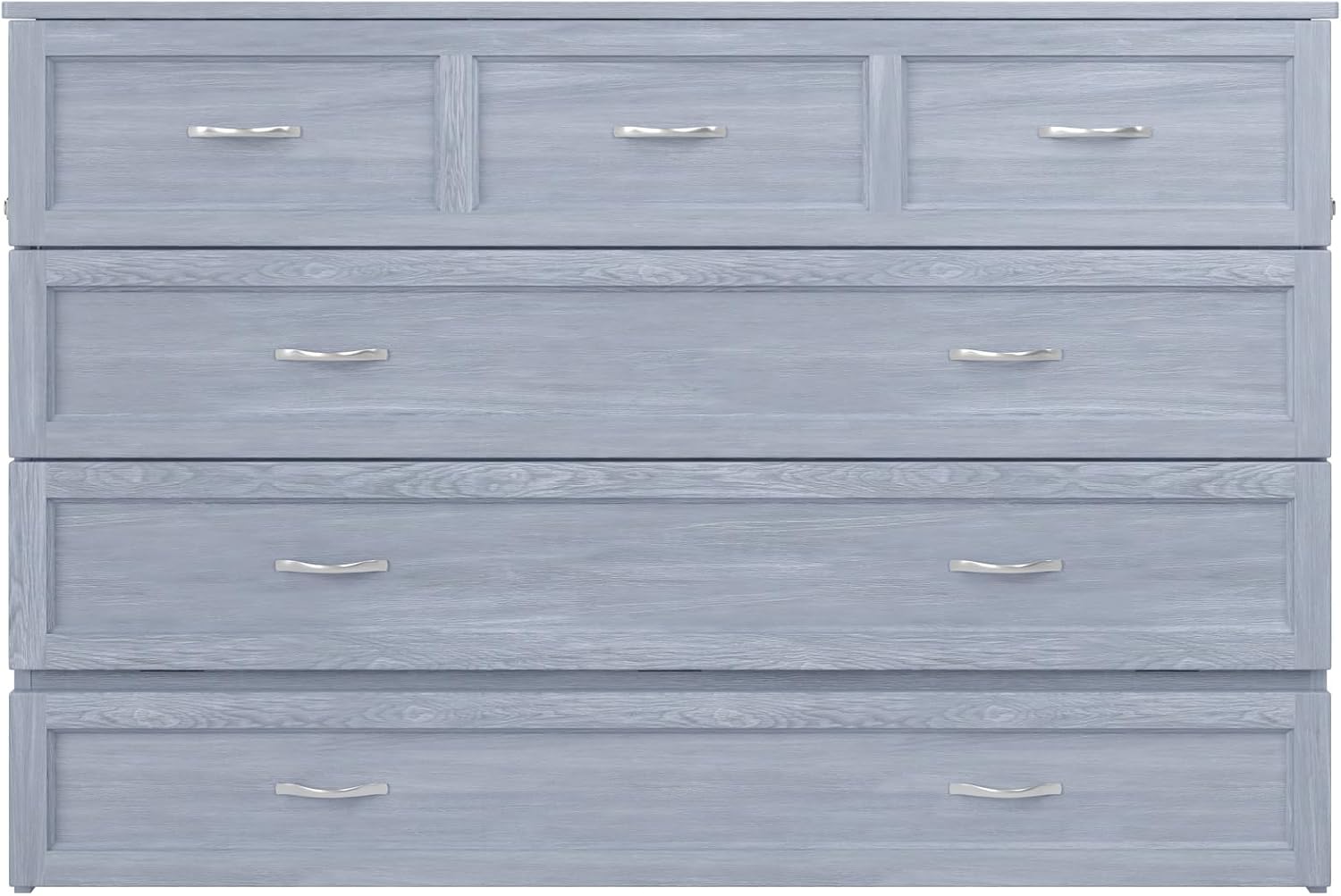 AFI, Northfield Murphy Bed Chest Queen with 6' Mattress, Storage Drawer & Built-in USB Charger, Driftwood