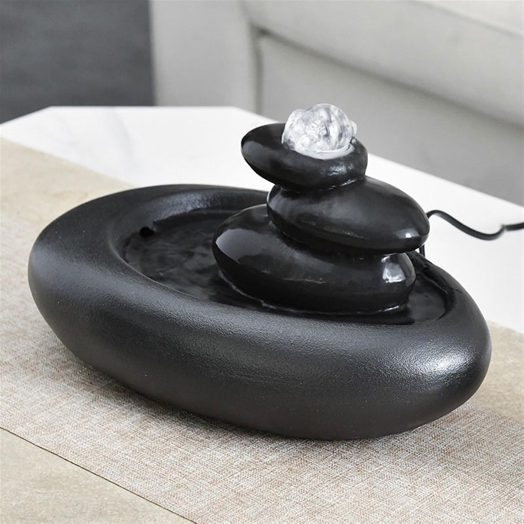 GLigeT Tabletop Fountain Small Ceramic Feng Shui Fountain Ornaments Home Living Room TV Cabinet Tea Room Book Desktop Decorations Water Fountain Decor
