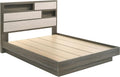 Coaster Home Furnishings Fenwick Contemporary 4-Piece Bedroom Set Queen Size Bookcase Bed Frame 48-inch Headboard Grey Oak/Almond 224981Q-S4
