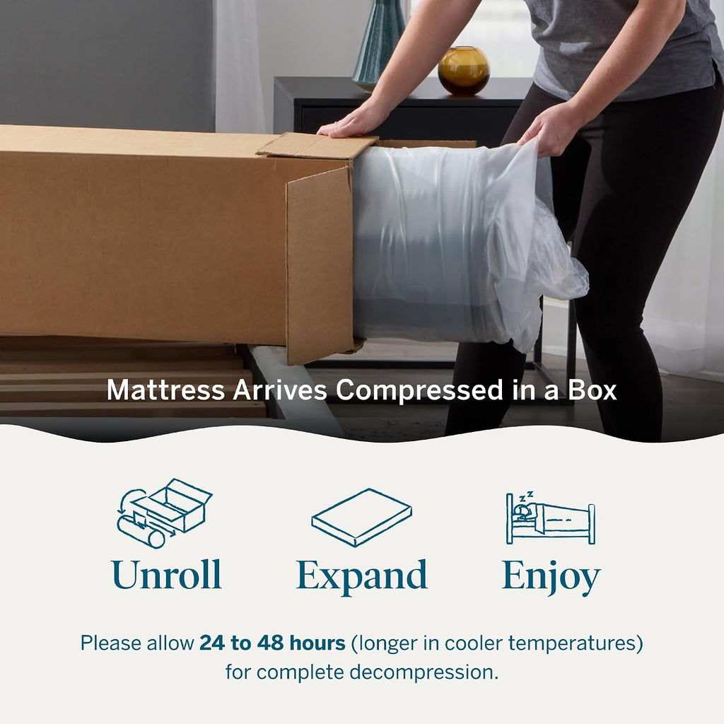 Lucid 10 Inch Memory Foam Mattress - Medium Feel - Infused with Refreshing Bamboo Charcoal and Cooling Gel - Bed in a Box - Temperature Regulating - Pressure Relief - Breathable - Full XL Size
