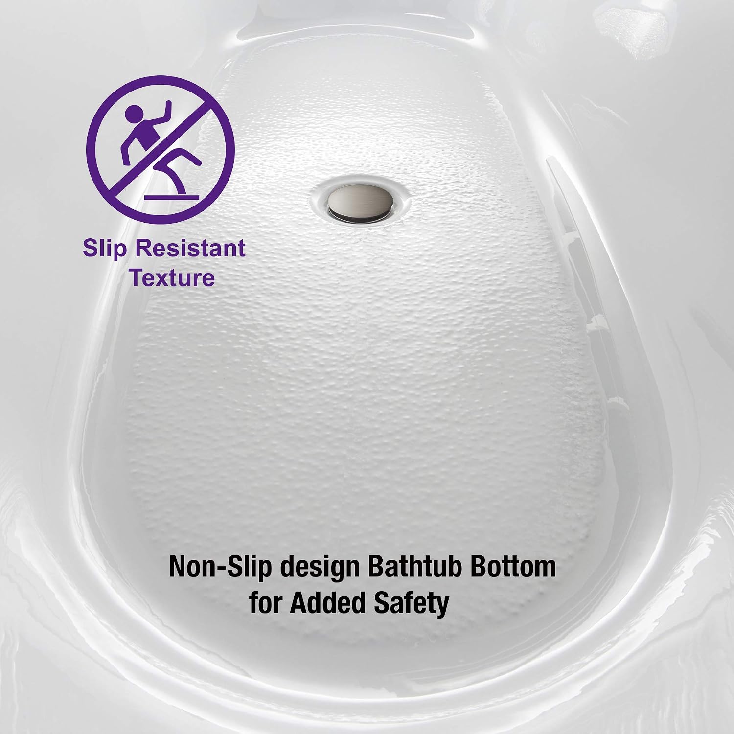 WOODBRIDGE 67' Freestanding White Acylic Soaking Bathtub Drain and Overflow,BTA1508-B/N-Drain &O, with Brushed Nickel Drian