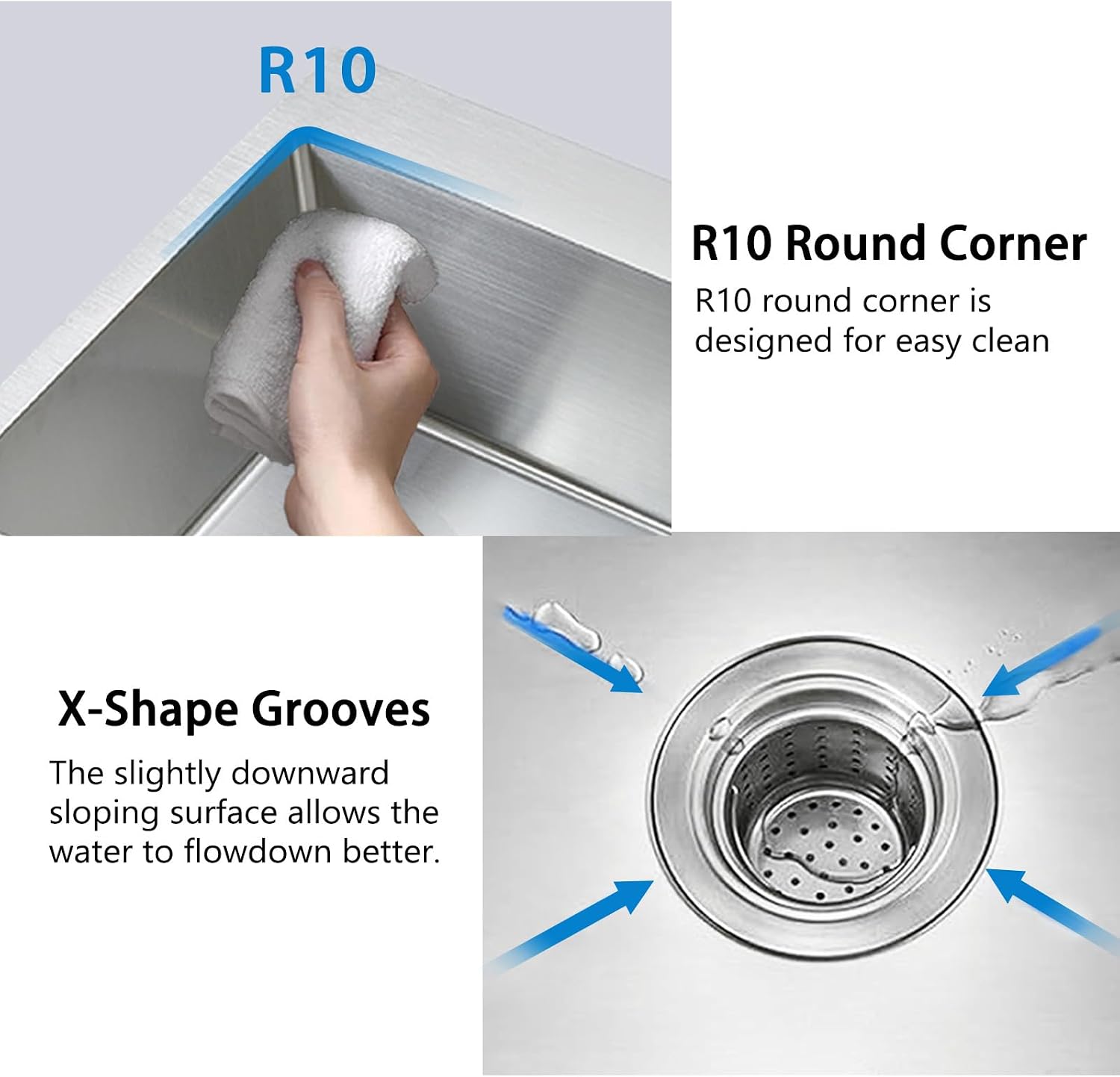 Friho 20×16 inch Drop In Kitchen Sink, 20 inch Stainless Steel Top mount Single Bowl Small Bar Sink, Overmount 16 Gauge Handmade Utility Deep Sinks, Brushed Nickel
