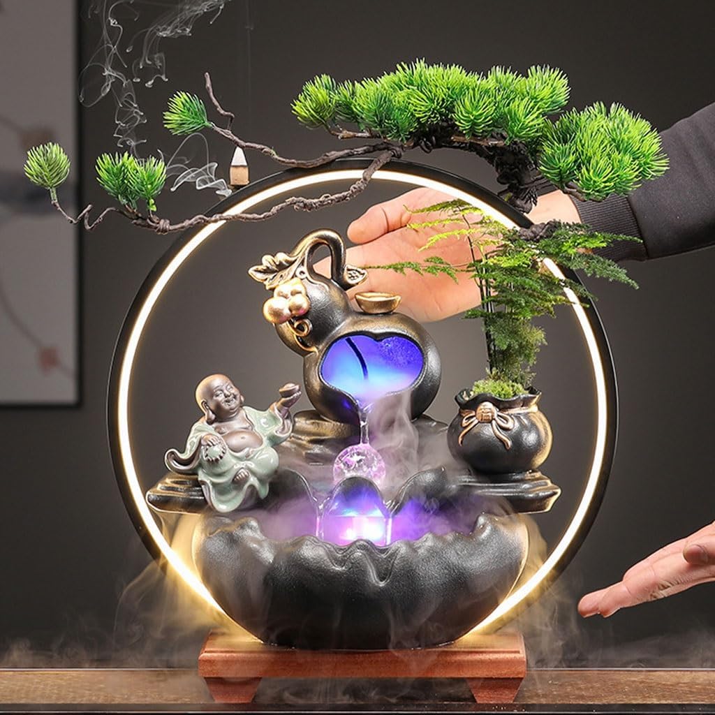 GUERNSEY Tabletop Fountain Tabletop Fountains Creative Water Ornaments Tea Room Desktop Small Fish Tank Office Circulating Water Desktop Fountain Decorations Indoor Fountain