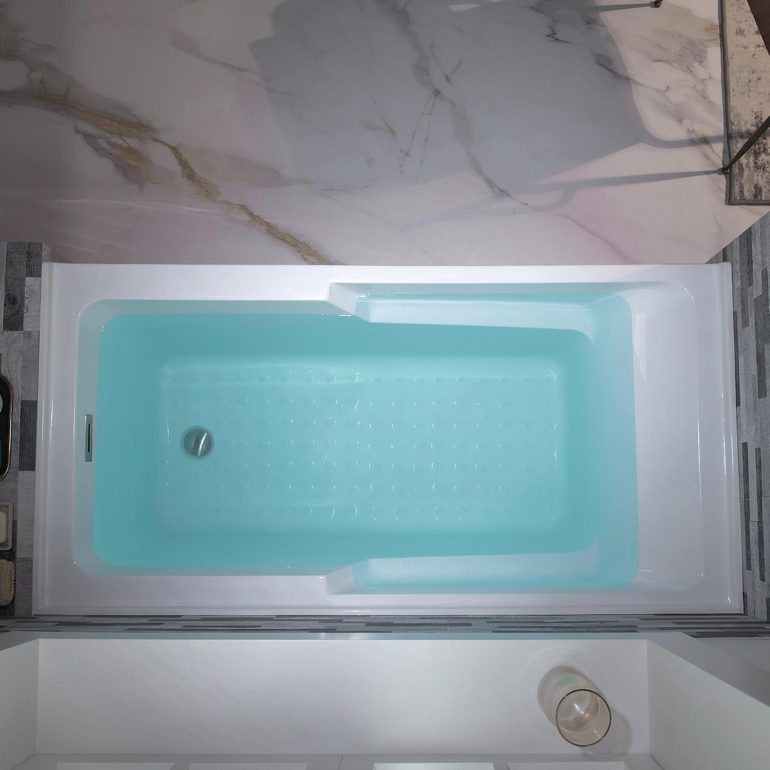 WOODBRIDGE 60' Acrylic Rectangular Alcove Soaking Bathtub in White with Right Drain, Brushed Nickel Pop-Up Drain Included BA6030R