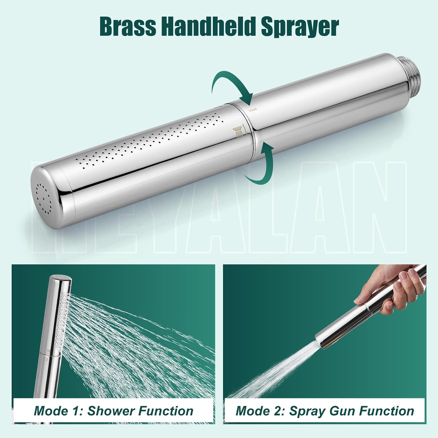 Heyalan Shower System Square Rain Shower System Head Shower Faucet Fixture 2 in 1 Handheld Shower Sprayer Rough in Valve Wall Mount Bathroom Rainfall Combo Set High Pressure,12 Inch,Polished Chrome