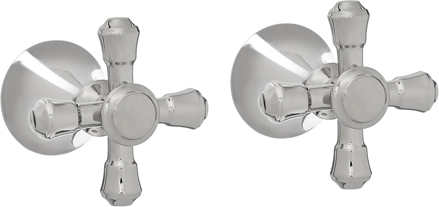 Delta Faucet Cassidy Metal Cross Bathtub Handle Set - H695PN - Classic Bathroom Fixture Set - Compatible with Cassidy Roman Tub Faucets - 2 Handles, Polished Nickel