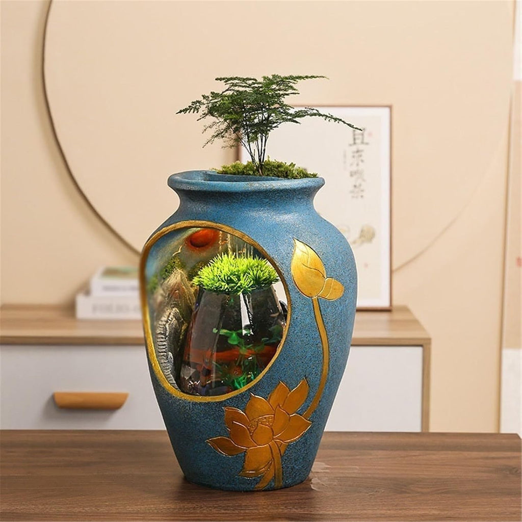 Tabletop Tabletop Fountain, Desktop Fish Tank Relaxing Ambiance for Home and Office Decor Decor