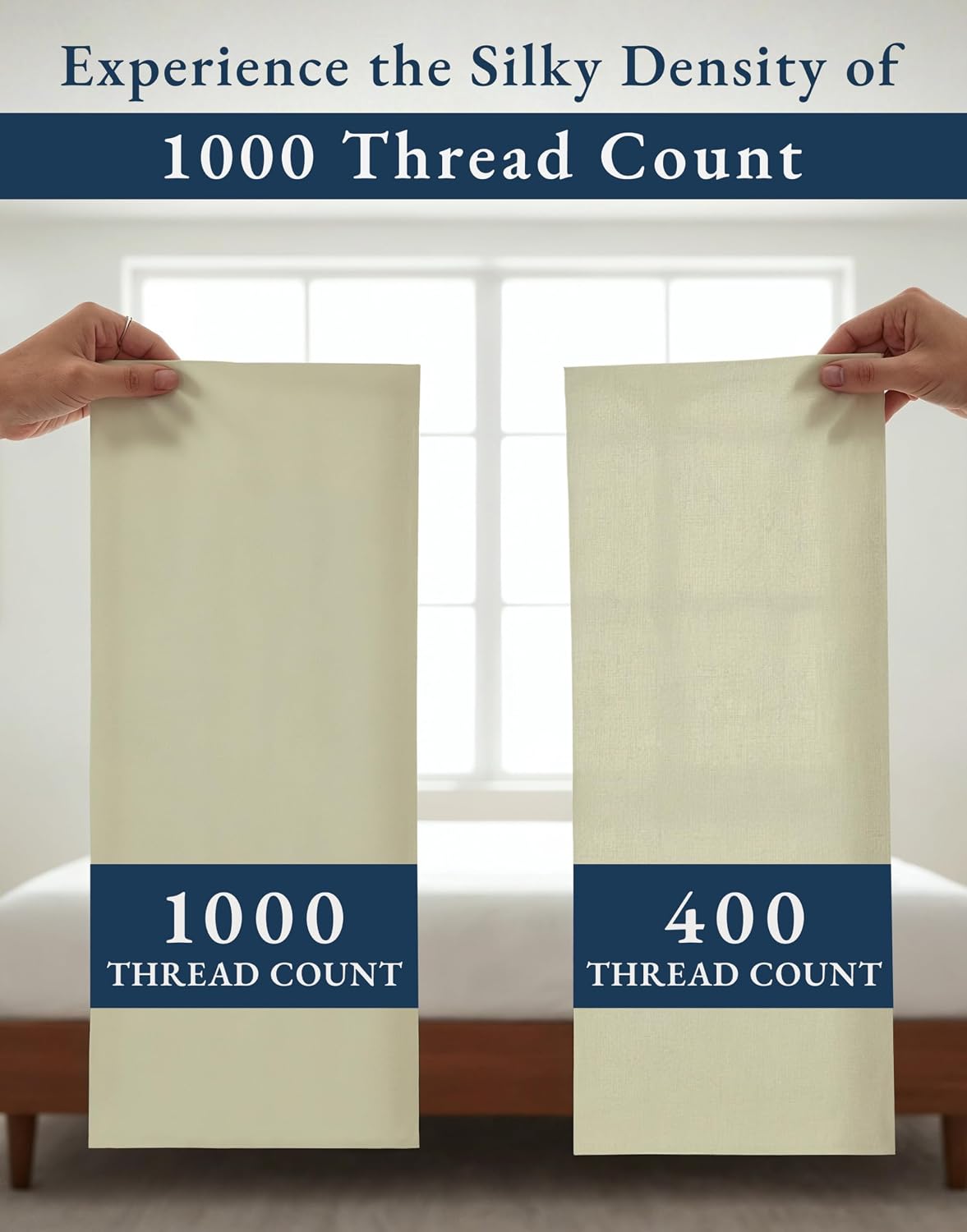 LANE LINEN 100% Egyptian Cotton Bed Sheets California King Size - 1000 Thread Count, Soft & Comfy Sateen Weave No Pill Fade Resistant Cal King Bedding Set, Machine wash 15'' Deep Pocket- Linen