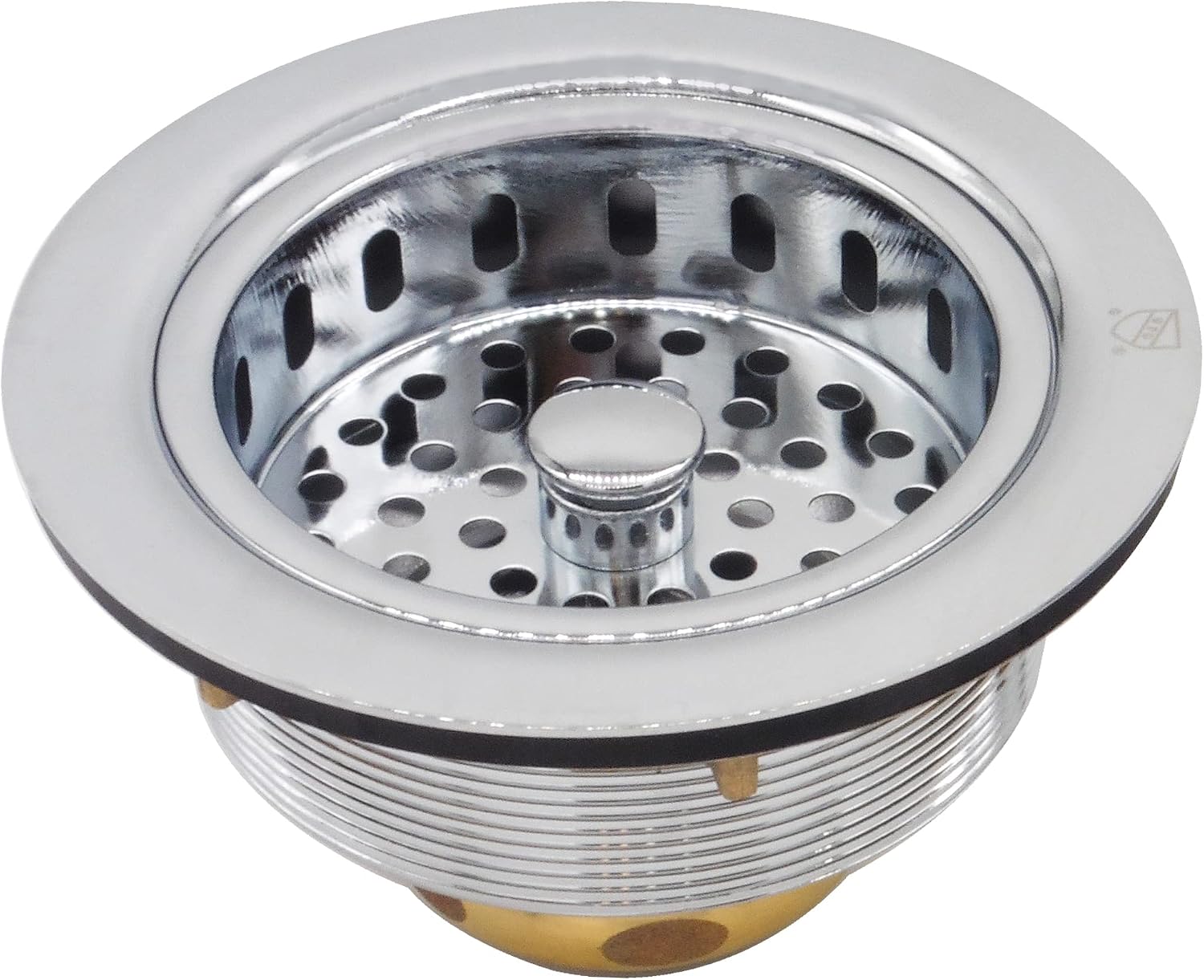 Westbrass CO2165S-26 COMBO PACK 3-1/2' Post Style Large Kitchen Sink Basket Strainer and Waste Disposal Drain Flange with Basket Strainer, Polished Chrome