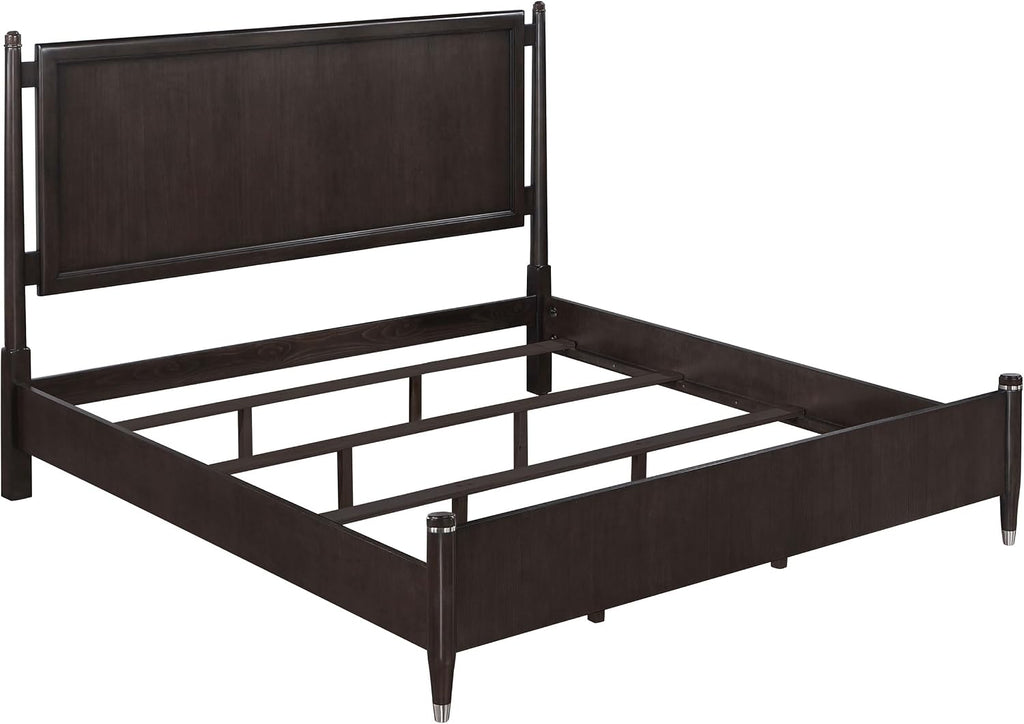 Coaster Home Furnishings Emberlyn Mid-Century Modern 4-Piece Bedroom Set Queen Size Four-Poster Bed Frame 84-inch Headboard Brown 223061Q-S4