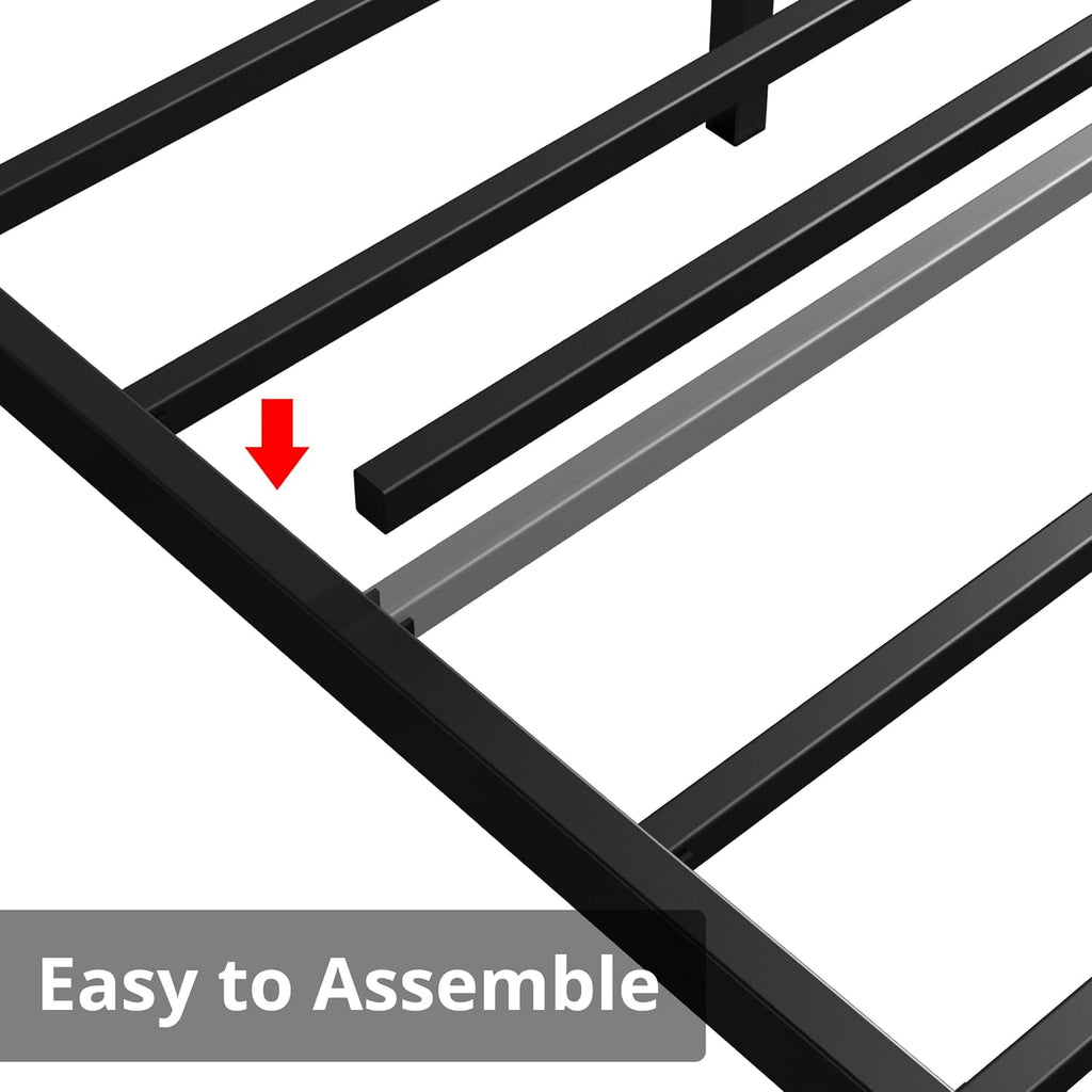 LIKIMIO Queen Bed Frame with Storage Headboard, Platform Bed with Drawers and Charging Station, No Box Spring Needed, Easy Assembly, Vintage Brown