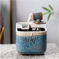HIHELO Desktop Fountain Tabletop Fountain Indoor Small Ceramic Desktop Fountain Desk Humidifier Table Fountain Home Office Bedroom Desk Decoration Water Fountain Outdoor (Color : B)