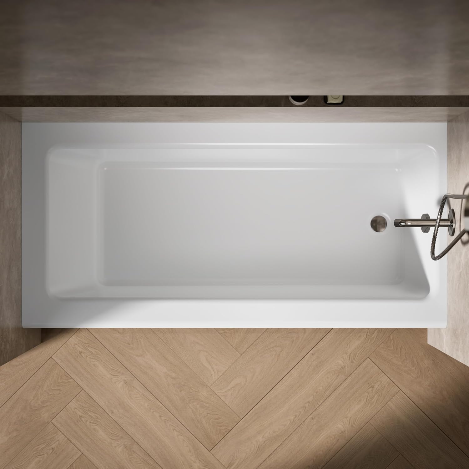 KOHLER 848-0 Bellwether 66' x 32' Cast Iron Alcove Bath with Integral Apron, Safeguard Slip-Resistant Surface, Right-Hand Drain, White