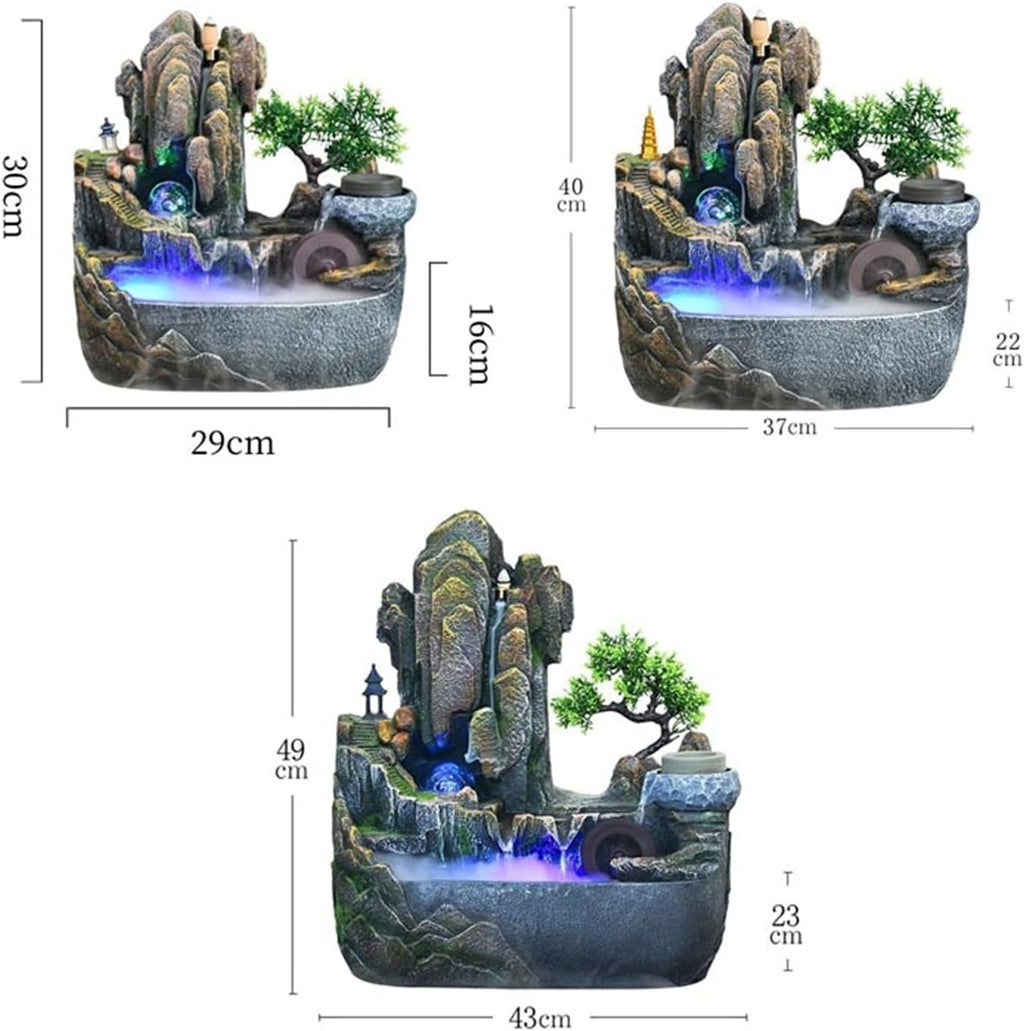 Tabletop Rockery Stream Tabletop Fountain, Meditation Indoor Waterfall for Home Office Decor(Large)